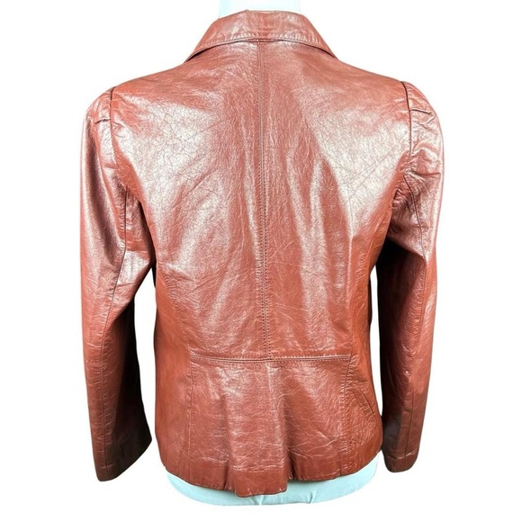 Vintage 70s Genuine Leather Burgundy Jacket - Picture 3 of 9